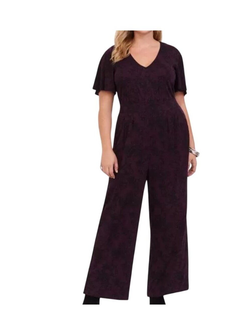 Torrid Floral Polka Dot Jumpsuit 2X Wide Leg Grunge‎ Romantic Lace Preppy Chic